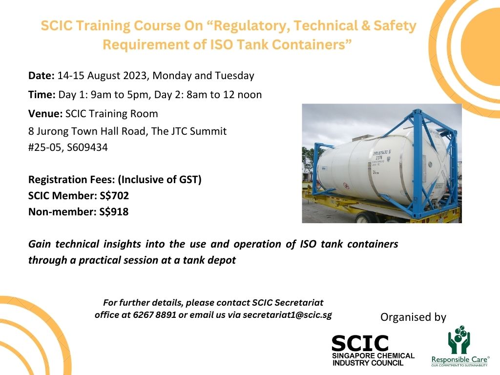 SCIC Training Course On Regulatory Technical Safety Requirement of ISO Tank Containers August
